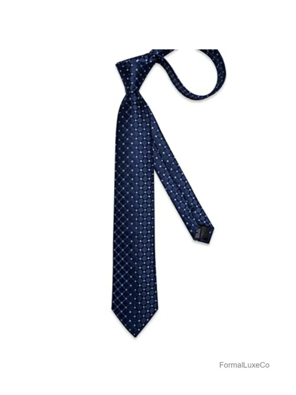 Silk Necktie Set with Pocket Square Cufflinks Tie Clip Gift Box Wedding